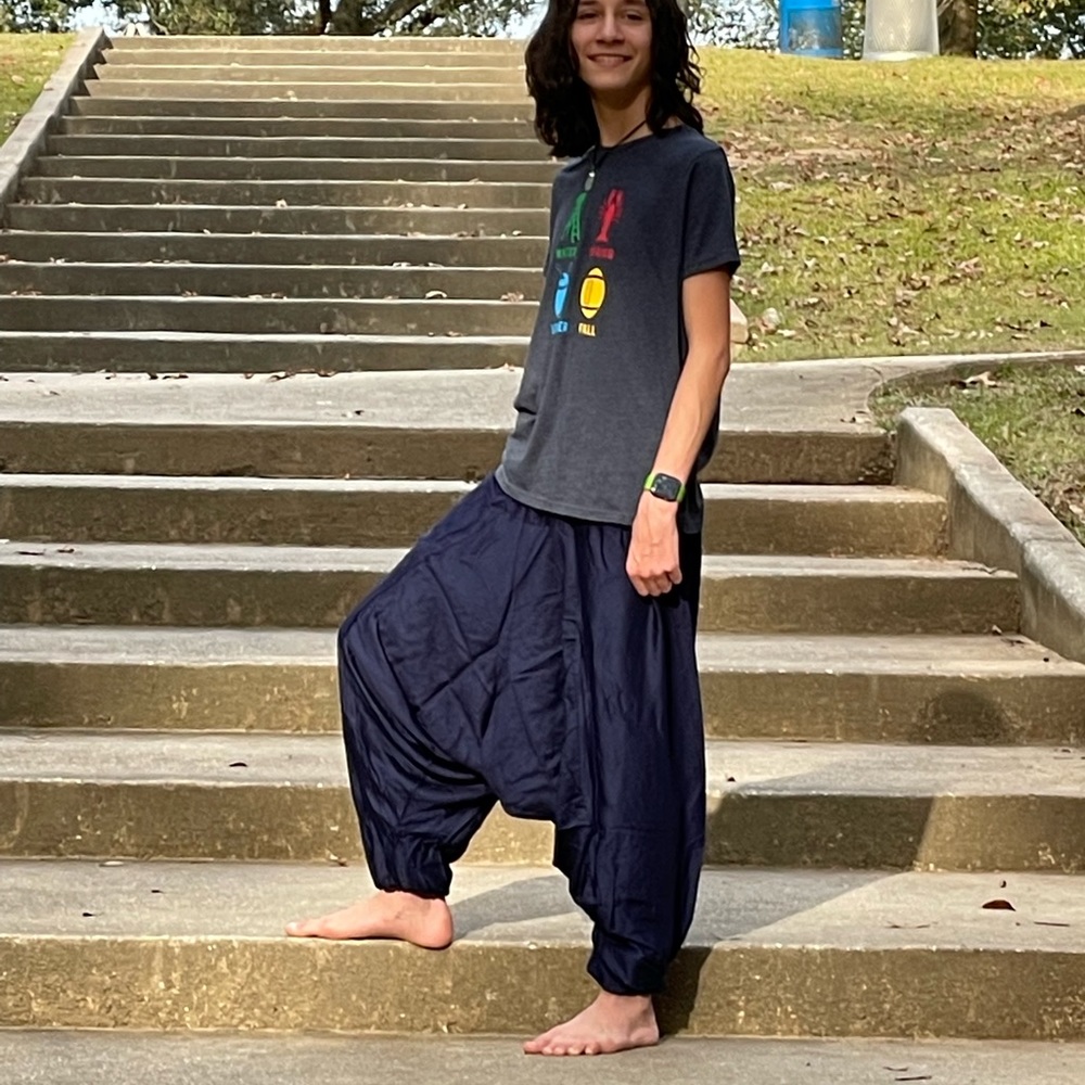 Patchwork Harem Pants 100 % Cotton With Drawstring - image 7